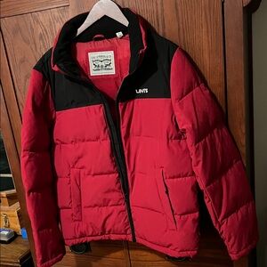 Levi's Vibrant Red and Black Outerwear
